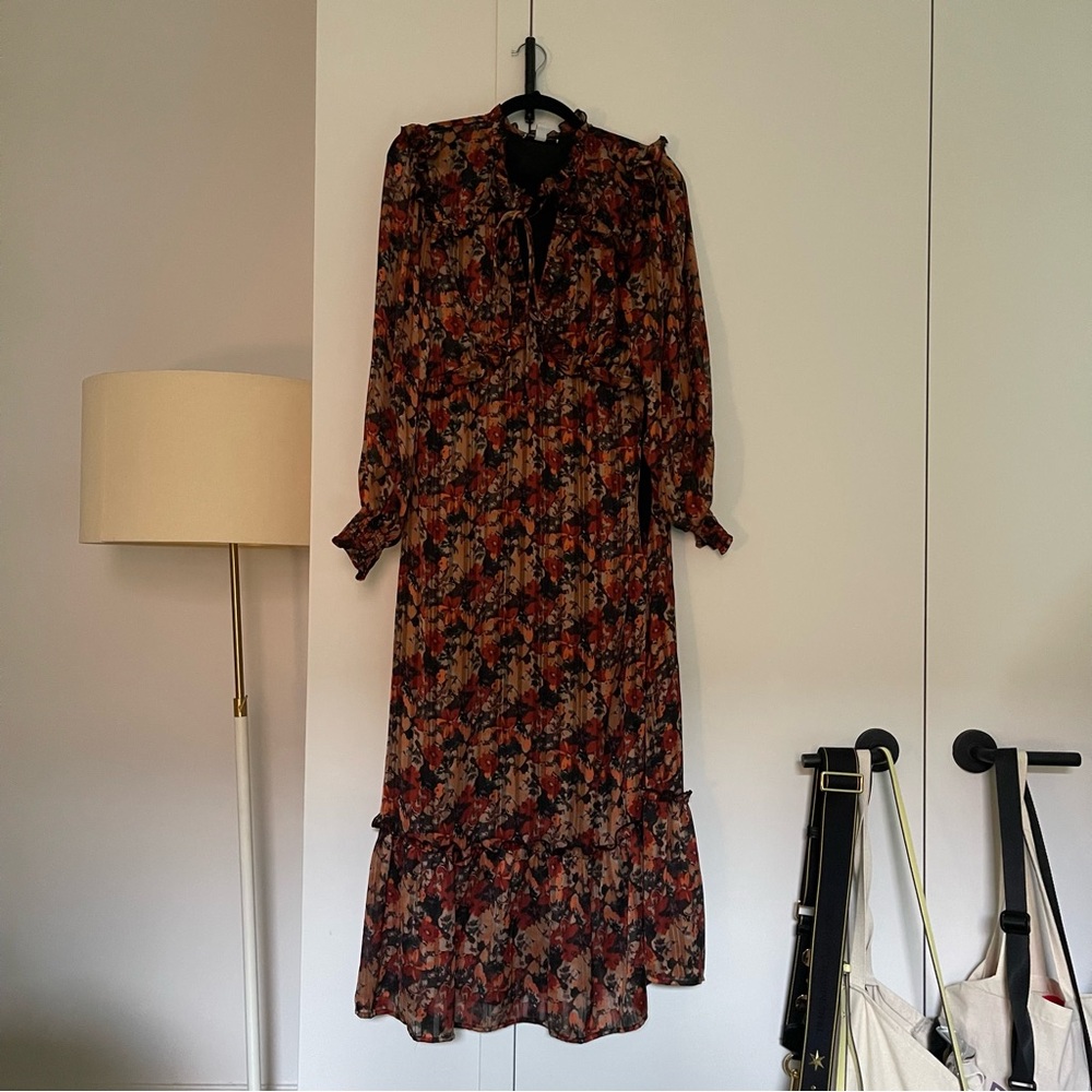 Topshop Multicolor Floral Long Sleeve Dress